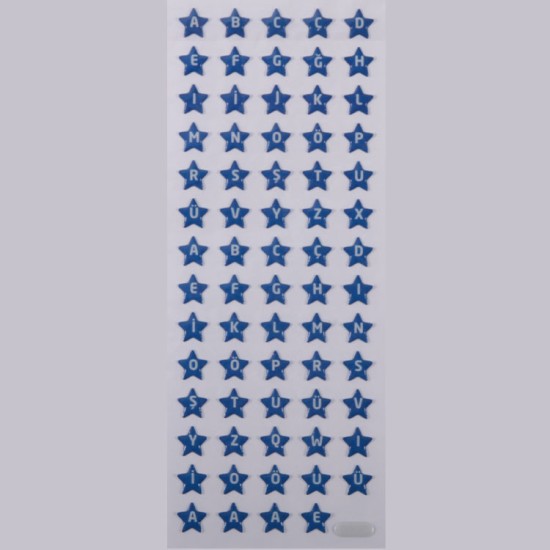 Blau Stern Buchstaben Face Sticker Aufkleber - FCFC - Mytortenland